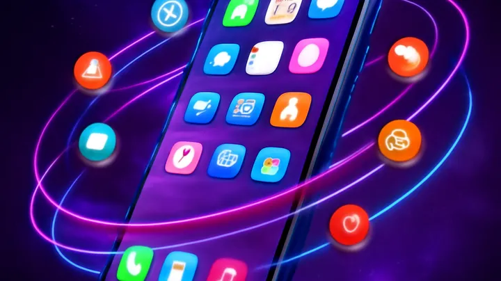 HIOK COM - Sleek smartphone floating in space HIOK COM Sleek smartphone floating in space